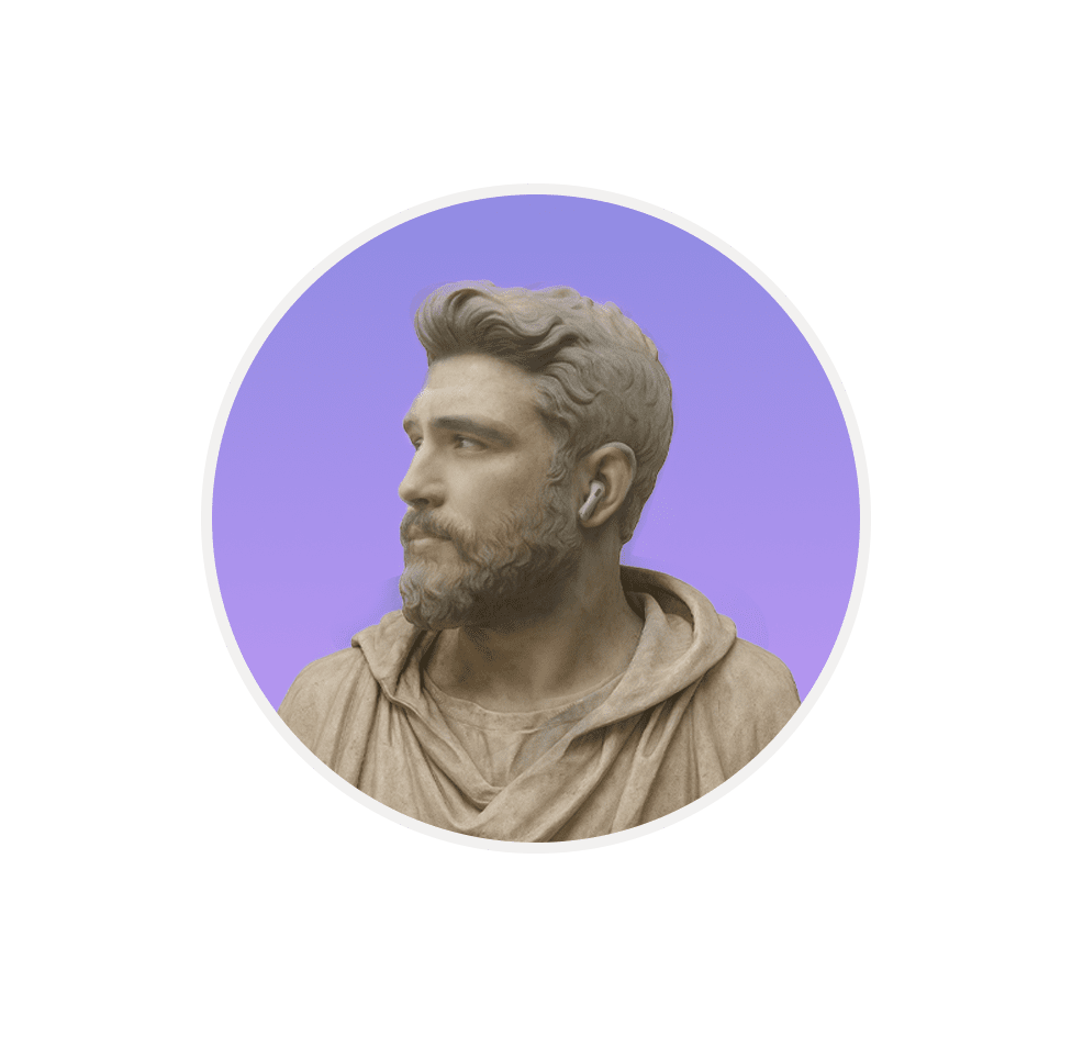 Marble bust, colourised