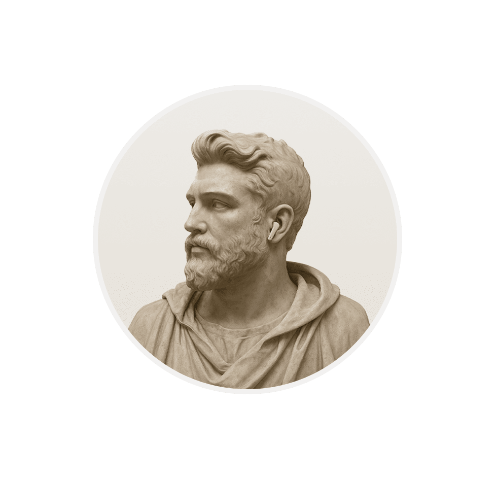 Marble bust, neutral tone